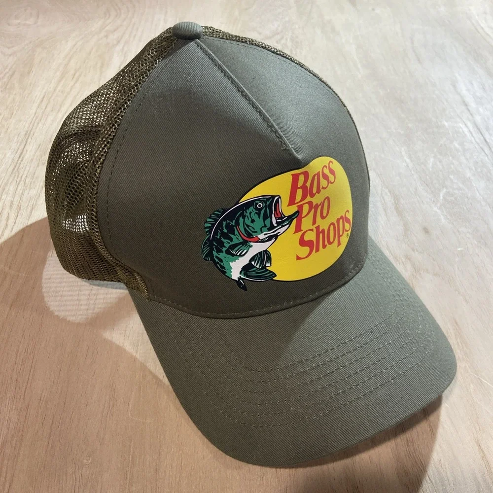 Bass Pro Shops Mesh Hat Cap Adjustable Snapback Trucker Fishing Baseball Outdoor